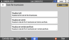 Illustrazione della schermata sul pannello di controllo