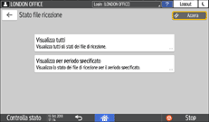 Illustrazione della schermata sul pannello di controllo