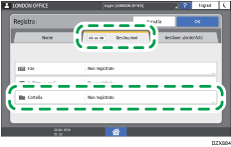 Illustrazione della schermata sul pannello di controllo