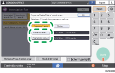Illustrazione della schermata sul pannello di controllo