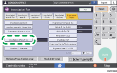 Illustrazione della schermata sul pannello di controllo
