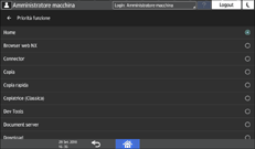 Illustrazione della schermata sul pannello di controllo