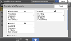 Illustrazione della schermata sul pannello di controllo