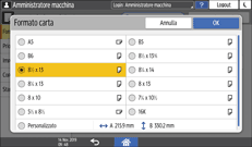 Illustrazione della schermata sul pannello di controllo