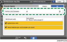 Illustrazione della schermata sul pannello di controllo