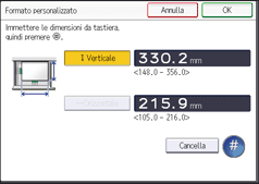 Illustrazione della schermata sul pannello di controllo