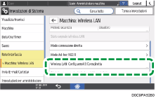 Illustrazione della schermata sul pannello di controllo