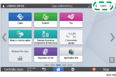 Illustrazione della schermata sul pannello di controllo