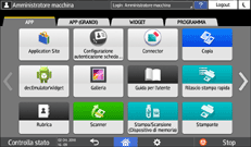 Illustrazione della schermata sul pannello di controllo