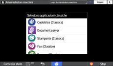 Illustrazione della schermata sul pannello di controllo