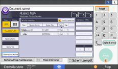 Illustrazione della schermata sul pannello di controllo