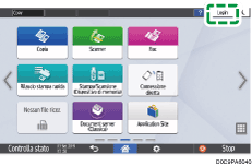 Illustrazione della schermata sul pannello di controllo