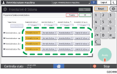 Illustrazione della schermata sul pannello di controllo