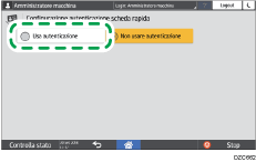 Illustrazione della schermata sul pannello di controllo