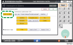 Illustrazione della schermata sul pannello di controllo