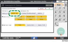 Illustrazione della schermata sul pannello di controllo