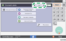 Illustrazione della schermata sul pannello di controllo