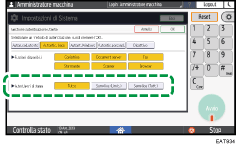 Illustrazione della schermata sul pannello di controllo
