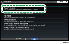 Illustrazione della schermata sul pannello di controllo
