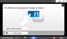 Illustrazione della schermata sul pannello di controllo