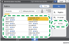 Illustrazione della schermata sul pannello di controllo
