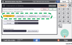 Illustrazione della schermata sul pannello di controllo