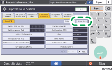 Illustrazione della schermata sul pannello di controllo