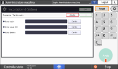Illustrazione della schermata sul pannello di controllo