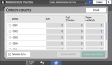 Illustrazione della schermata sul pannello di controllo