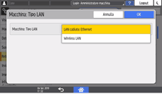 Illustrazione della schermata sul pannello di controllo