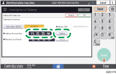 Illustrazione della schermata sul pannello di controllo