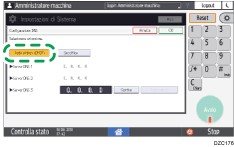 Illustrazione della schermata sul pannello di controllo