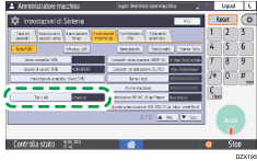 Illustrazione della schermata sul pannello di controllo