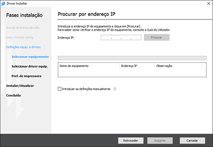 Ilustração do programa de instalação de drivers