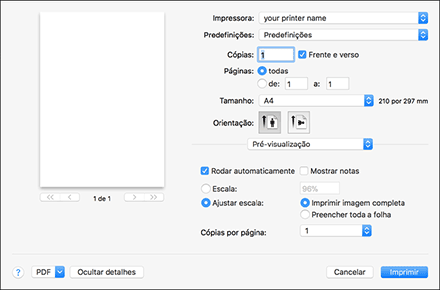 Ilustração do ecrã do driver