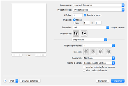 Ilustração do ecrã do driver