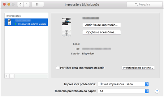 Ilustração do ecrã do driver