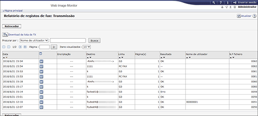 Ilustração do ecrã do web browser