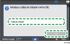 Ilustração do ecrã do painel de operação