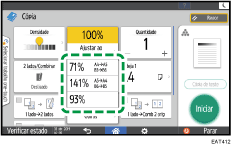 Ilustração do ecrã do painel de operação