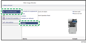 Ilustração do ecrã do web browser