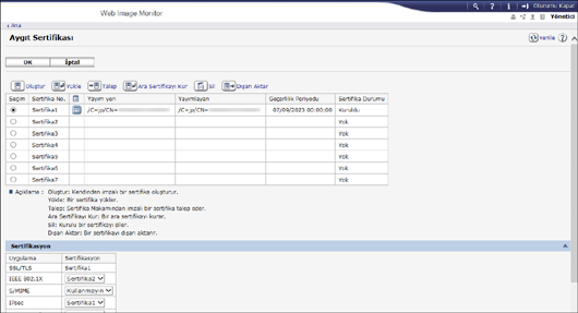 Ağ tarayıcısı ekranı resmi