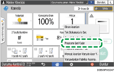 İşletim paneli ekran görseli
