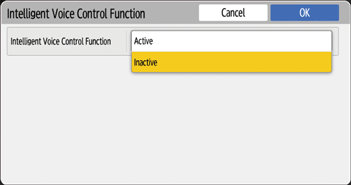 Operation panel screen illustration