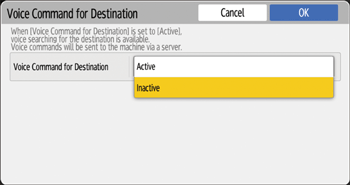 Operation panel screen illustration