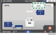 Operation panel screen illustration