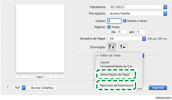 Ilustração da tela do driver