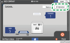 Ilustração da tela do painel de operação