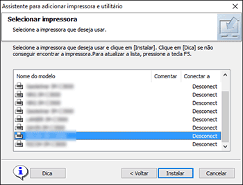 Instalar o driver de impressão para conexão de rede (Windows), Guia do  usuário