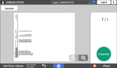 Ilustração da tela do painel de operação